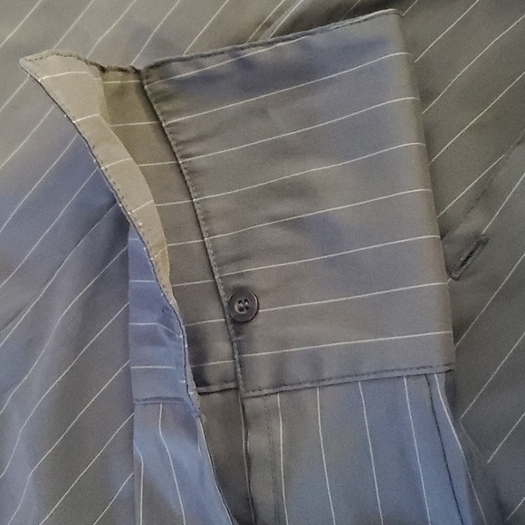 Blue striped button up - Picture 3 of 4